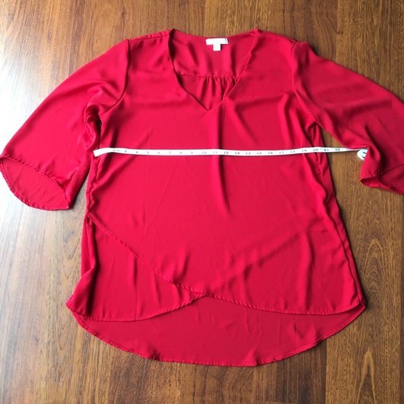 🐞 Chiffon Layered 3/4 Sleeve New York & Co Blouse - Picture 3 of 6